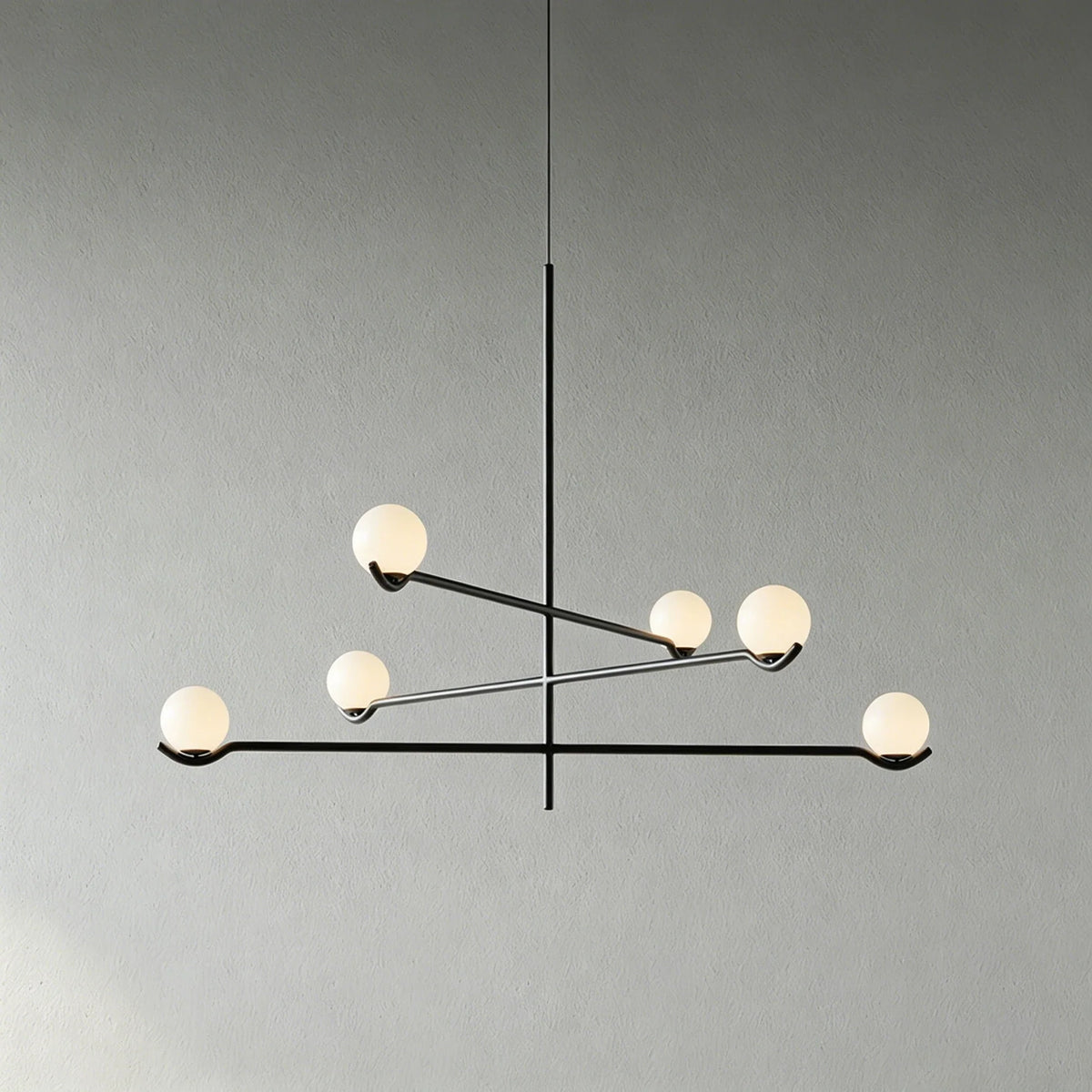 Baer Mobile Globe Chandelier for Dining Room by AUVIELIGHT, 6-Lights ∅∅ 33.5" x H 20.9" / Black