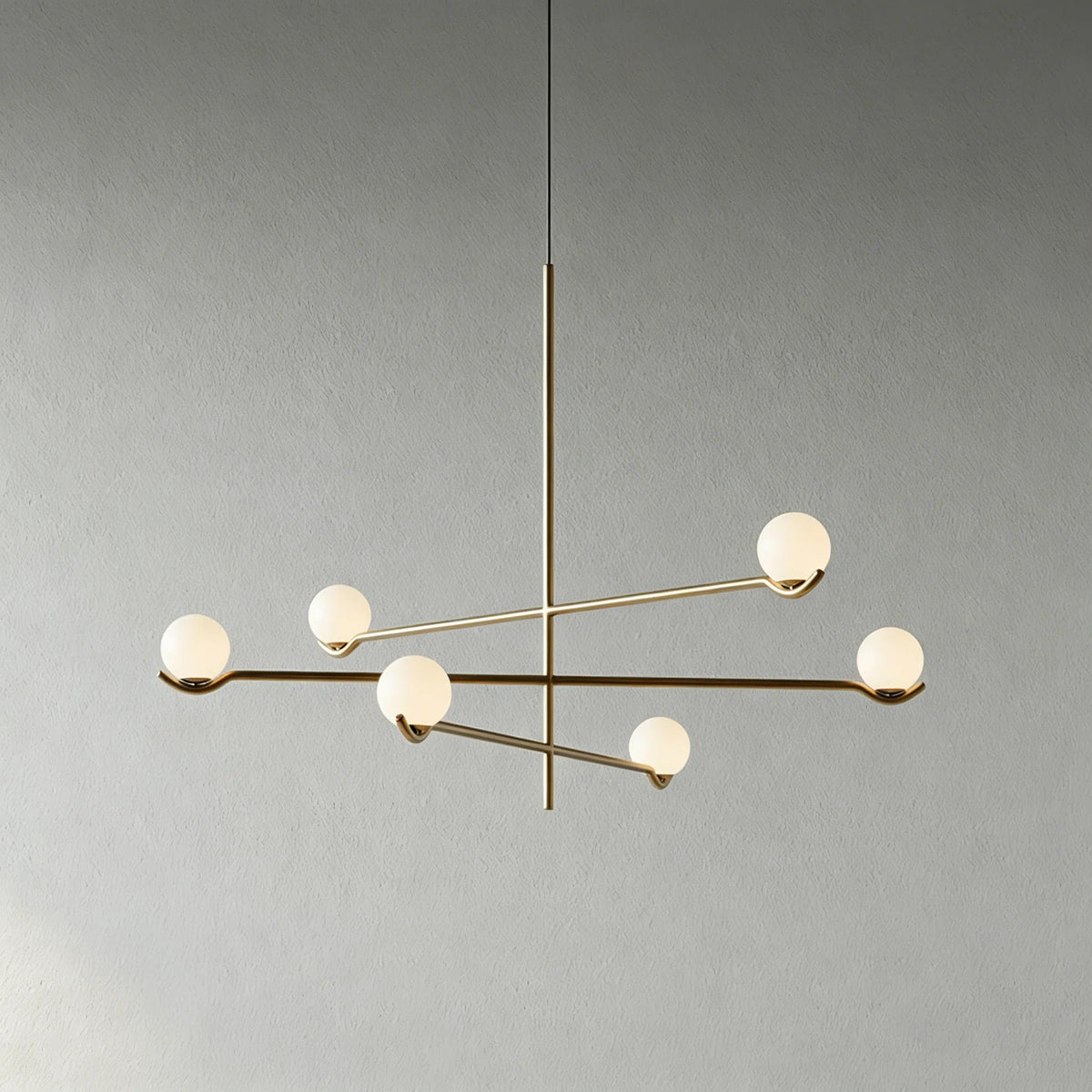 Baer Mobile Globe Chandelier for Dining Room by AUVIELIGHT, 6-Lights ∅∅ 33.5" x H 20.9" / Gold