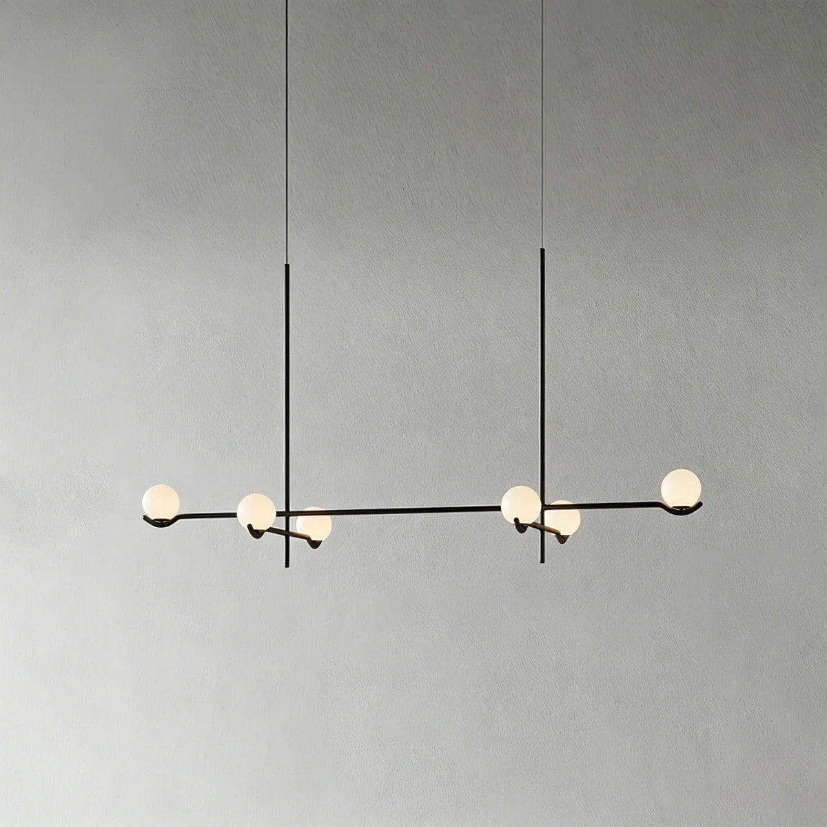 Baer Mobile Globe Chandelier for Dining Room by AUVIELIGHT, 6-Lights ∅ 47.2" x H 16.9" / Black