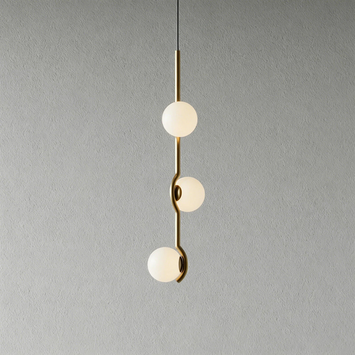 Baer Mobile Globe Chandelier for Dining Room by AUVIELIGHT, 3-Lights ∅ 3.9" x H 29.5" / Gold