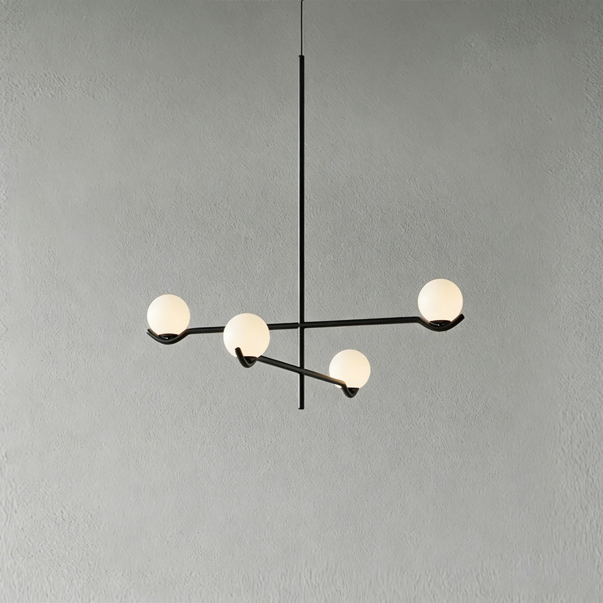 Baer Mobile Globe Chandelier for Dining Room by AUVIELIGHT, 4-Lights ∅ 23.6" x H 17.7" / Black