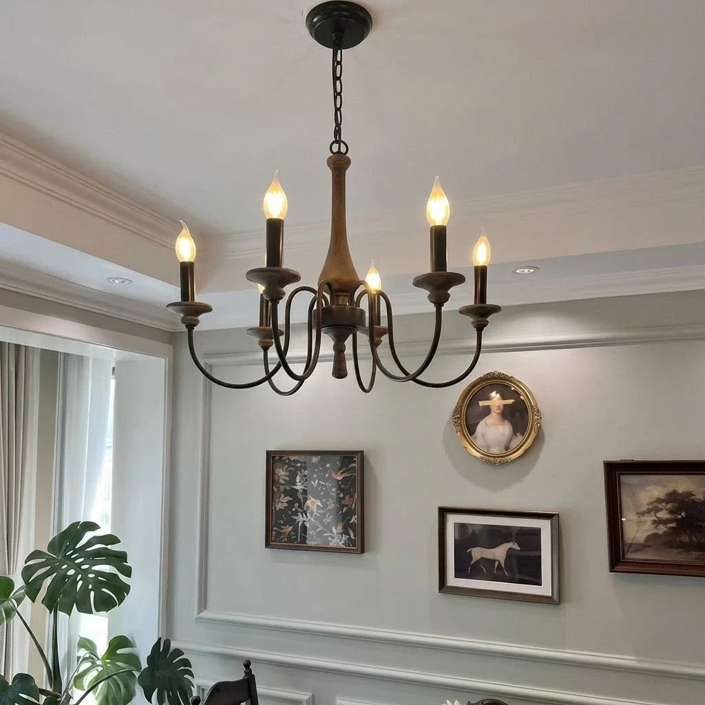 Baroque Distressed Candle Pendant Light for Kitchen Island by AUVIELIGHT