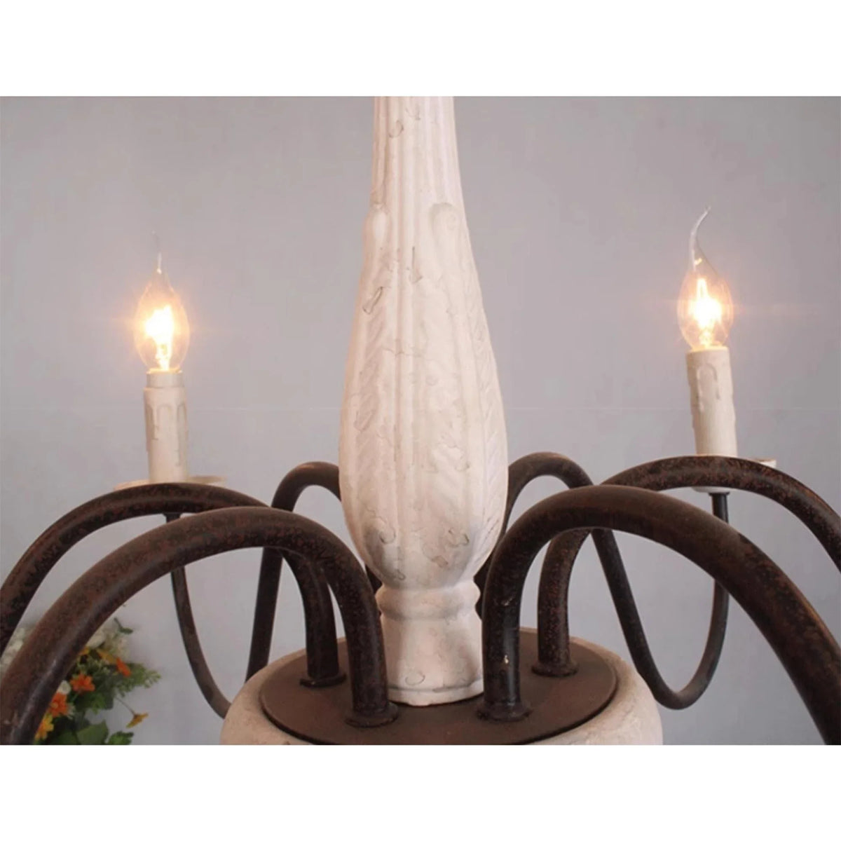 Baroque Distressed Candle Pendant Light for Kitchen Island by AUVIELIGHT
