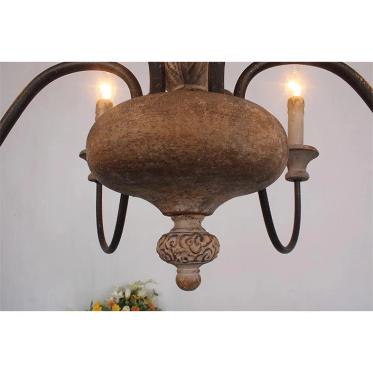 Baroque Distressed Candle Pendant Light for Kitchen Island by AUVIELIGHT