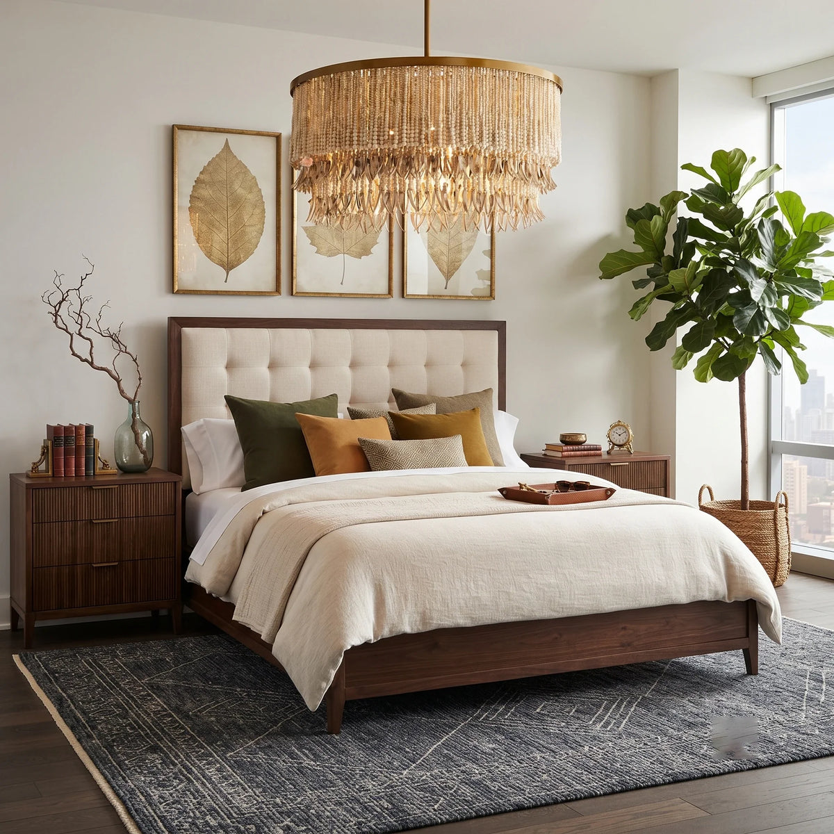 Fringe Beaded Chandelier for Dining Room by AUVIELIGHT