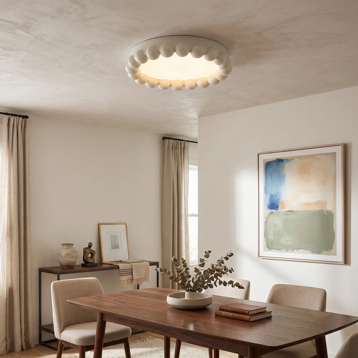 Resin Beaded Flush Mount for Low Ceilings by AUVIELIGHT