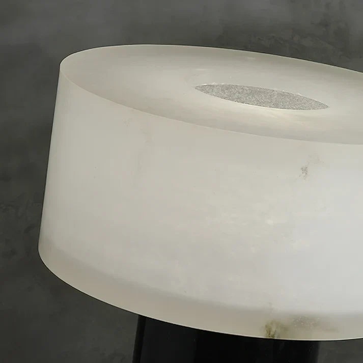 Drum Table Lamp in black alabaster for Living Room by AUVIELIGHT