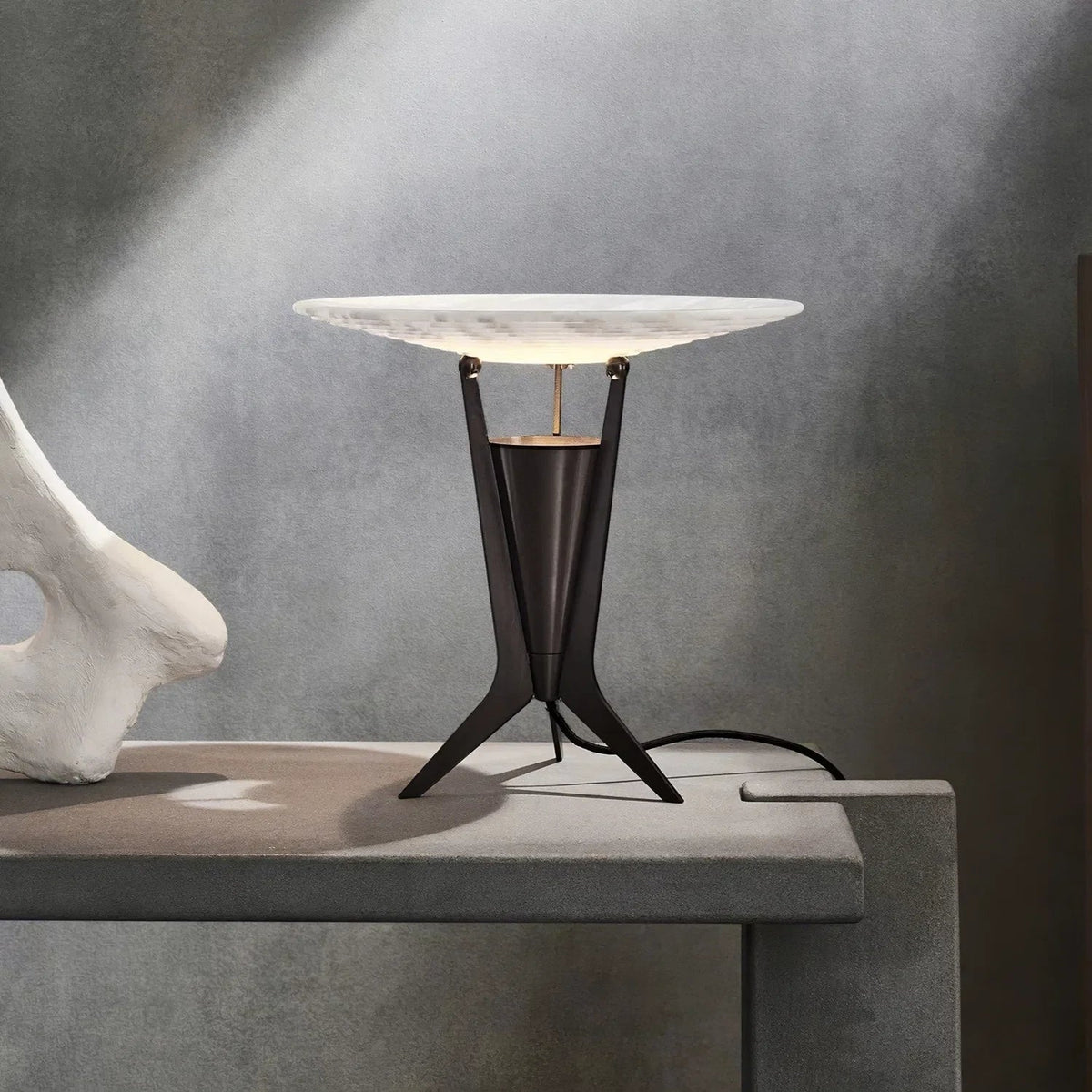 Modern Bedside Lamp in black alabaster for Bedroom by AUVIELIGHT