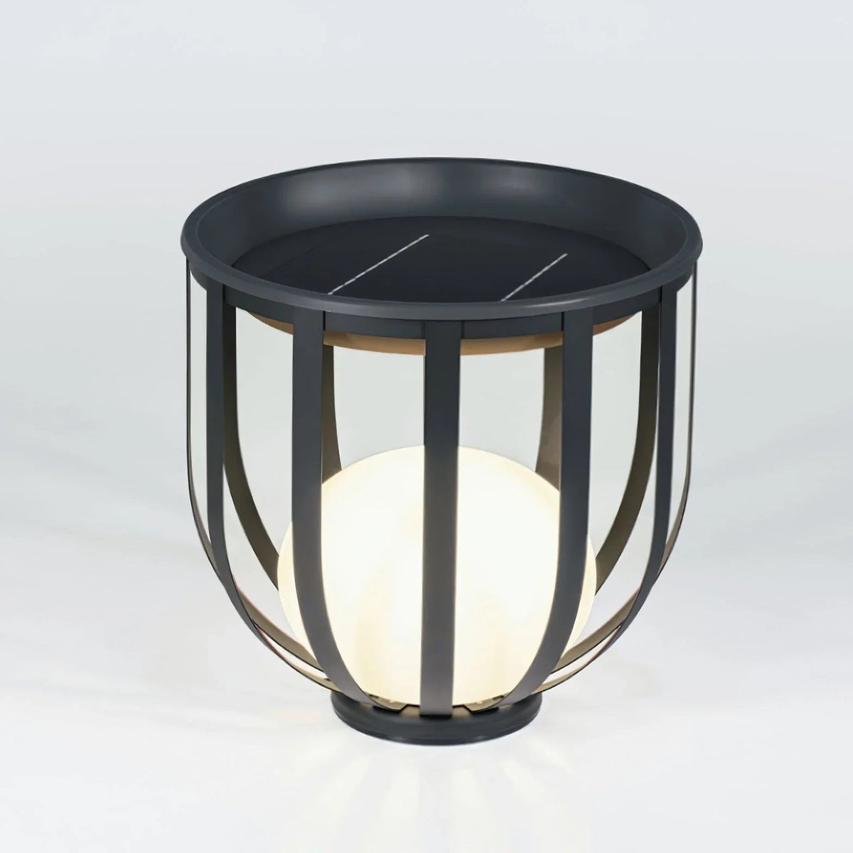 Bols Outdoor Wall Light for Patio by AUVIELIGHT, Dia 30cm x H 30cm / ∅ 11.8″ x H 11.8″ / Black & Warm Light / Solar charging and 1 other sizes