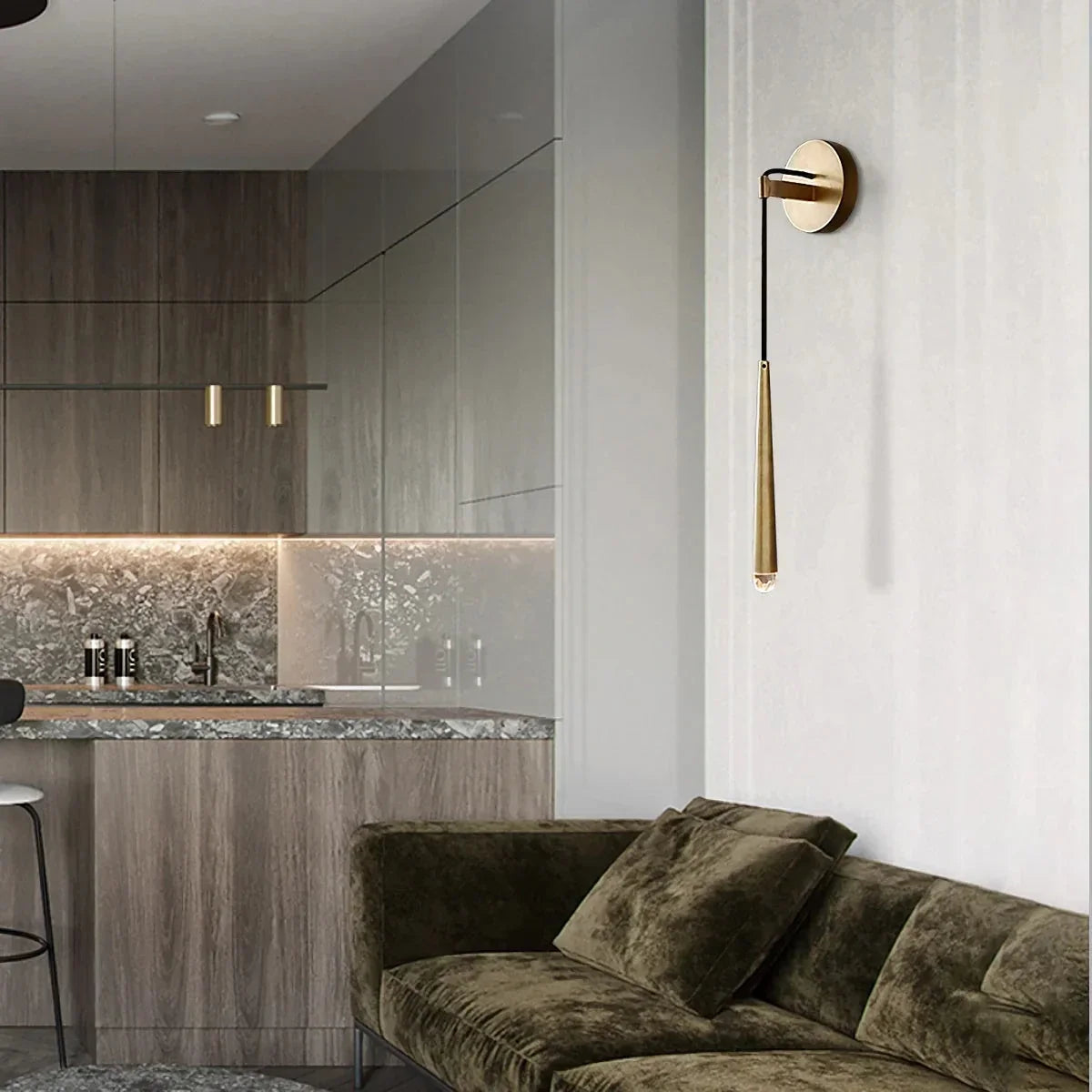 Spinal Tube Wall Light in brass for Hallway by AUVIELIGHT