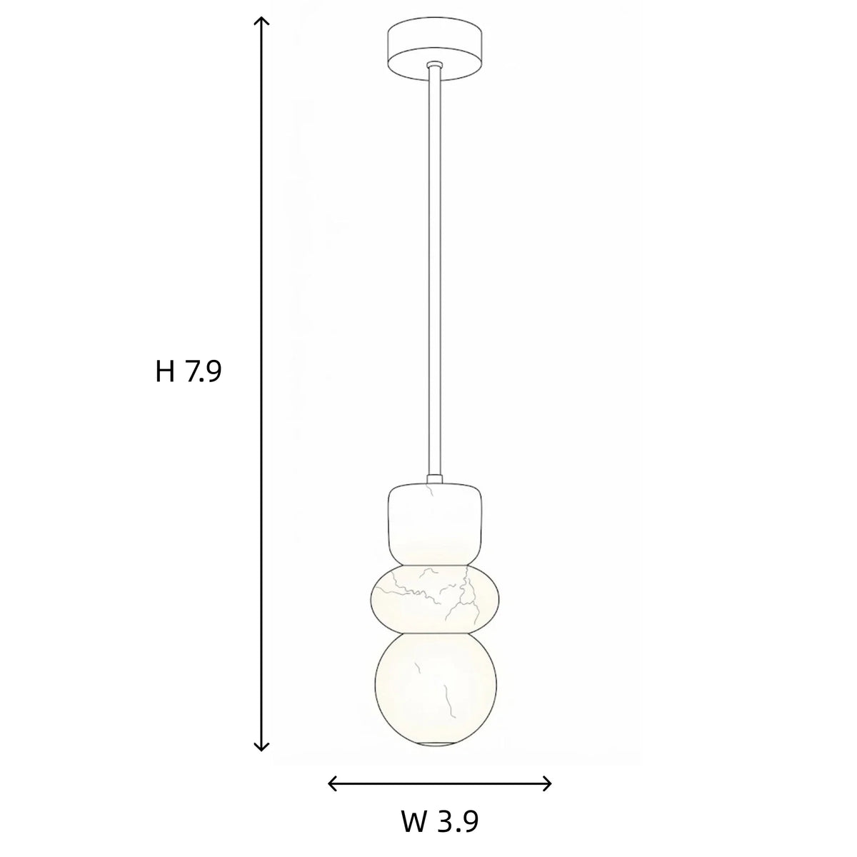 Modern Pendant Light in alabaster for Kitchen Island by AUVIELIGHT