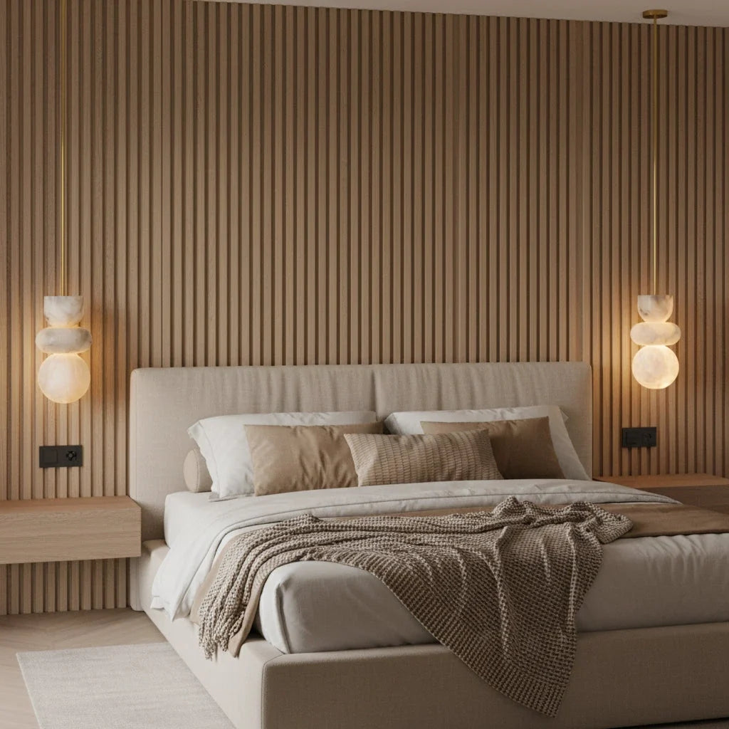 Modern Pendant Light in alabaster for Kitchen Island by AUVIELIGHT