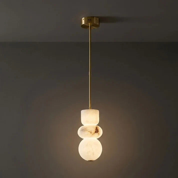 Modern Pendant Light in alabaster for Kitchen Island by AUVIELIGHT, 10cm x H 20cm / ∅ 3.9″ x H 7.9″ / Black & White (360° Rotating Universal