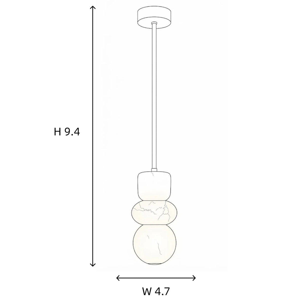 Modern Pendant Light in alabaster for Kitchen Island by AUVIELIGHT