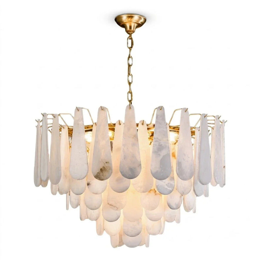 Teardrop Chandelier in alabaster for Dining Room by AUVIELIGHT