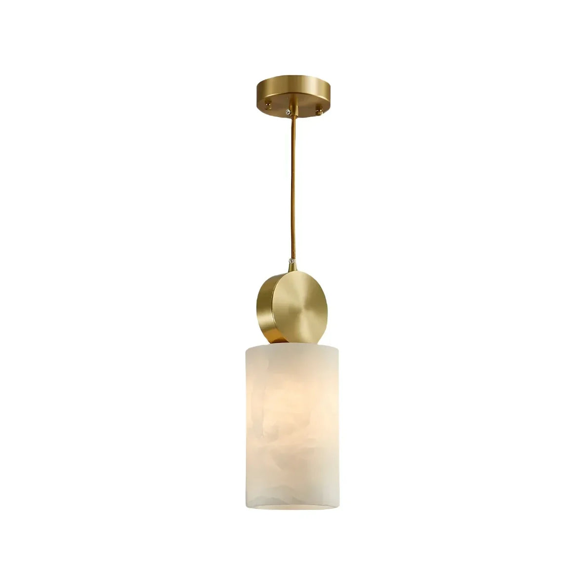 Cylinder Disc Pendant Light in alabaster for Kitchen Island by AUVIELIGHT