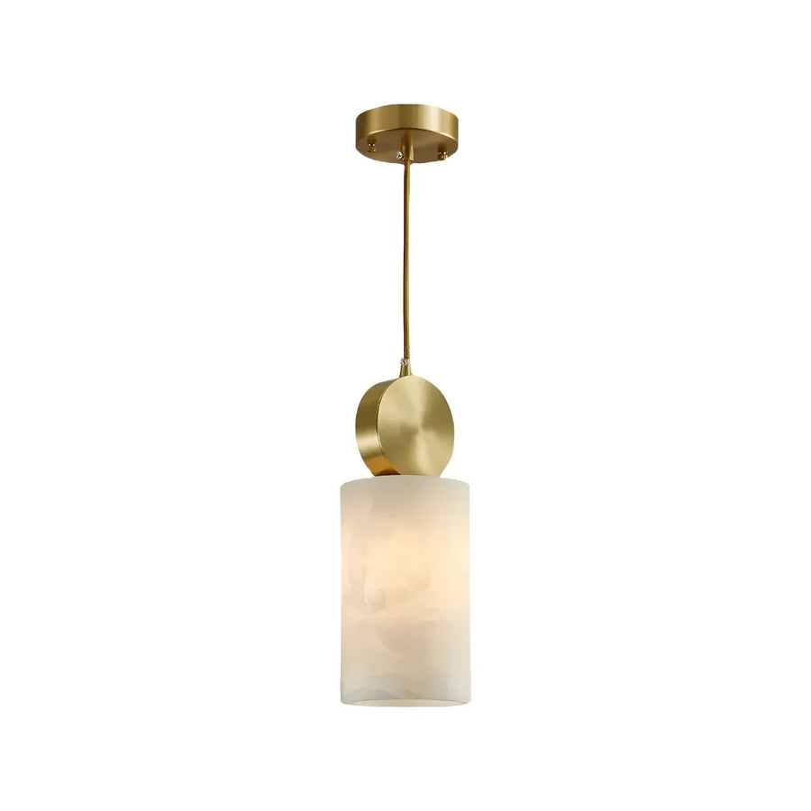 Cylinder Disc Pendant Light in alabaster for Kitchen Island by AUVIELIGHT