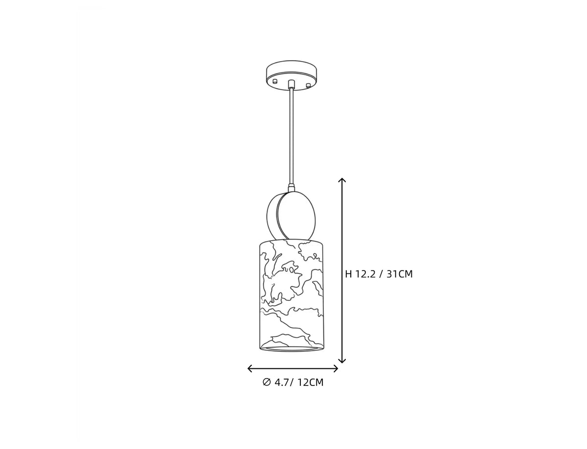 Cylinder Disc Pendant Light in alabaster for Kitchen Island by AUVIELIGHT