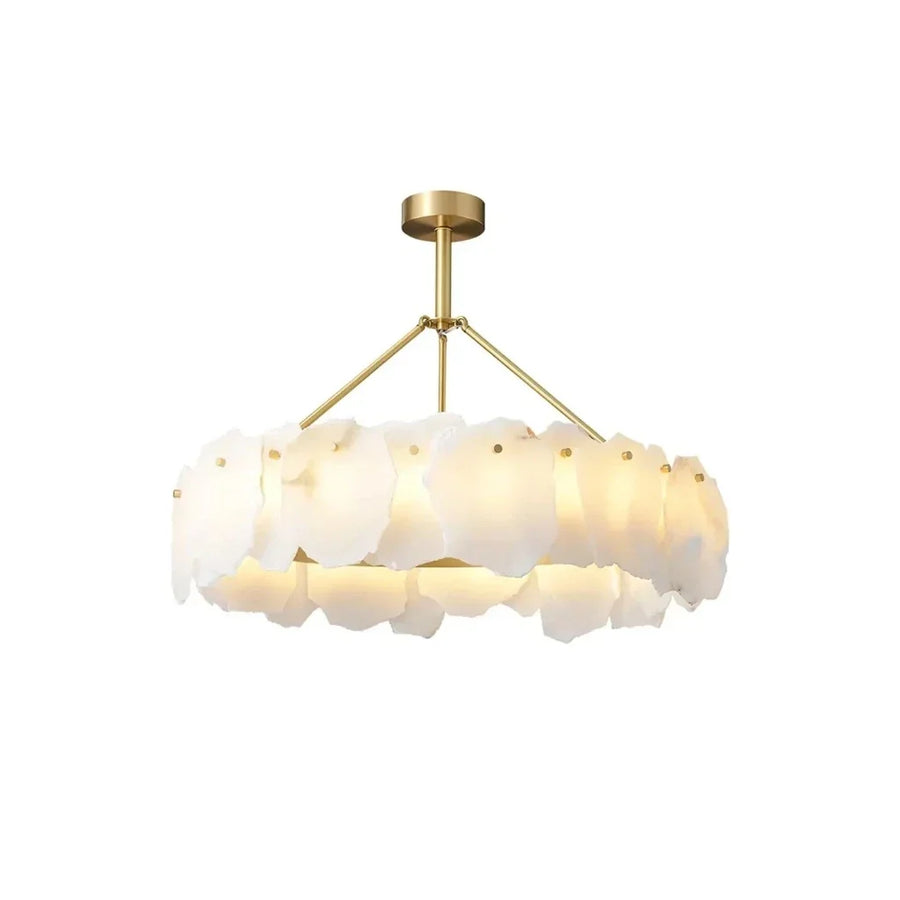 Drum Chandelier in alabaster for Dining Room by AUVIELIGHT