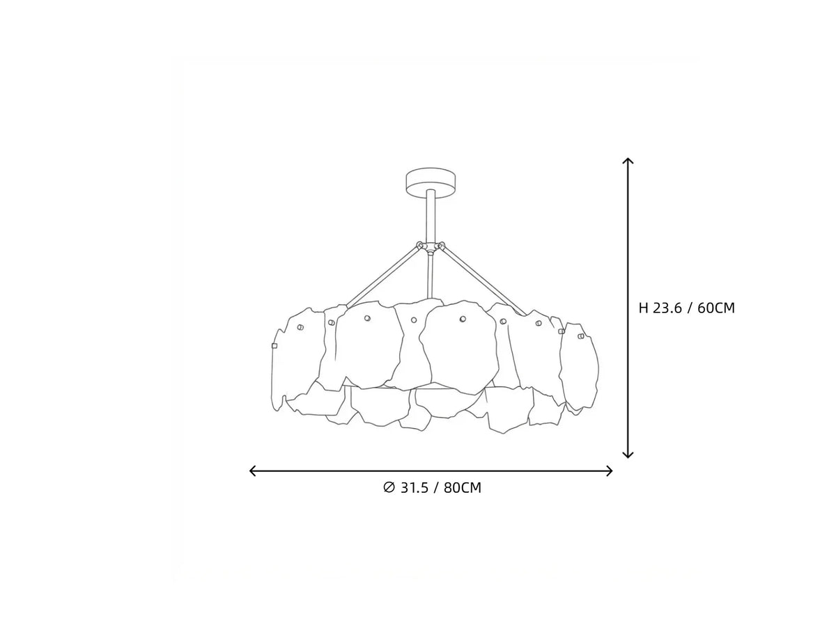 Drum Chandelier in alabaster for Dining Room by AUVIELIGHT