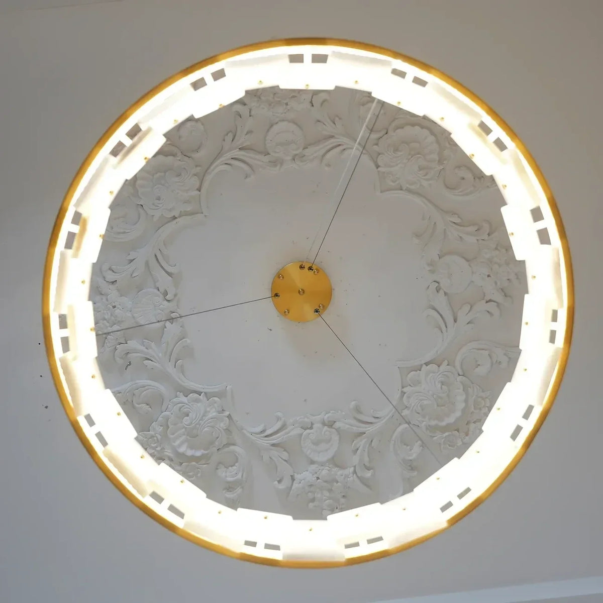 Geometric Chandelier in alabaster for Dining Room by AUVIELIGHT