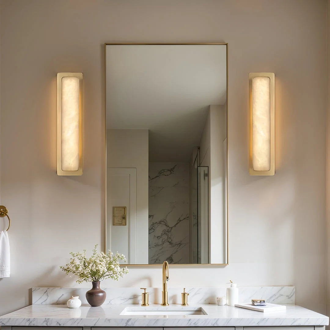 Inset Wall Sconce in alabaster for Hallway by AUVIELIGHT
