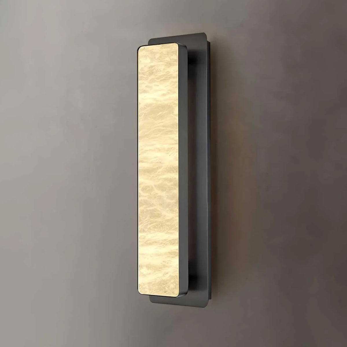 Inset Wall Sconce in alabaster for Hallway by AUVIELIGHT, ∅ 5.1" x H 20.1" / Black & White / Warm Light