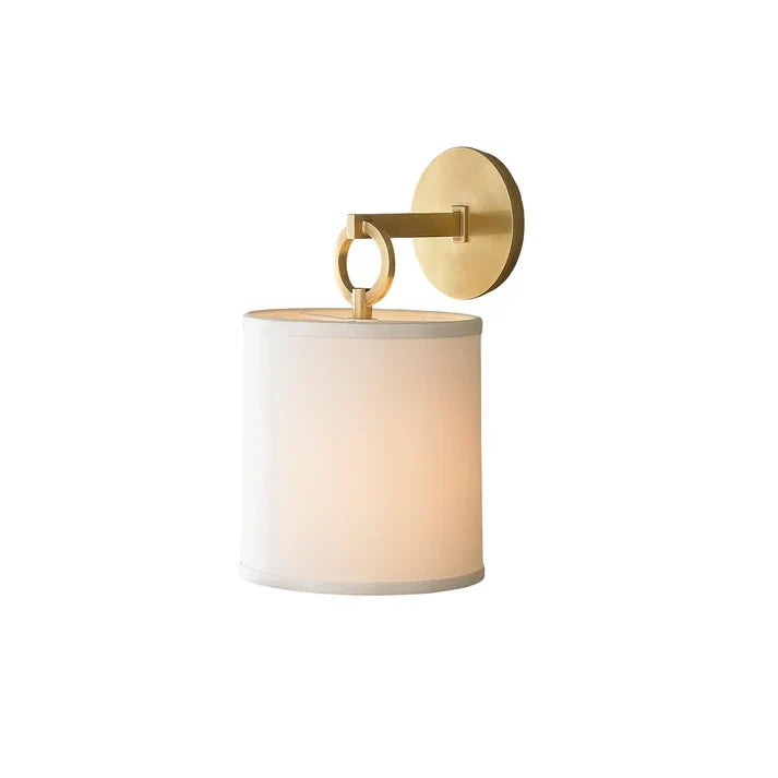 Hoop Wall Sconce in linen for Hallway by AUVIELIGHT, D 20cm x H 35.5cm / ∅ 8″ x H 14″ / Black and 3 other sizes