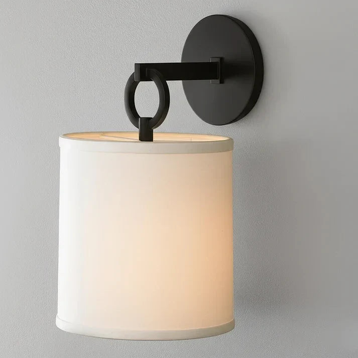 Hoop Wall Sconce in linen for Hallway by AUVIELIGHT