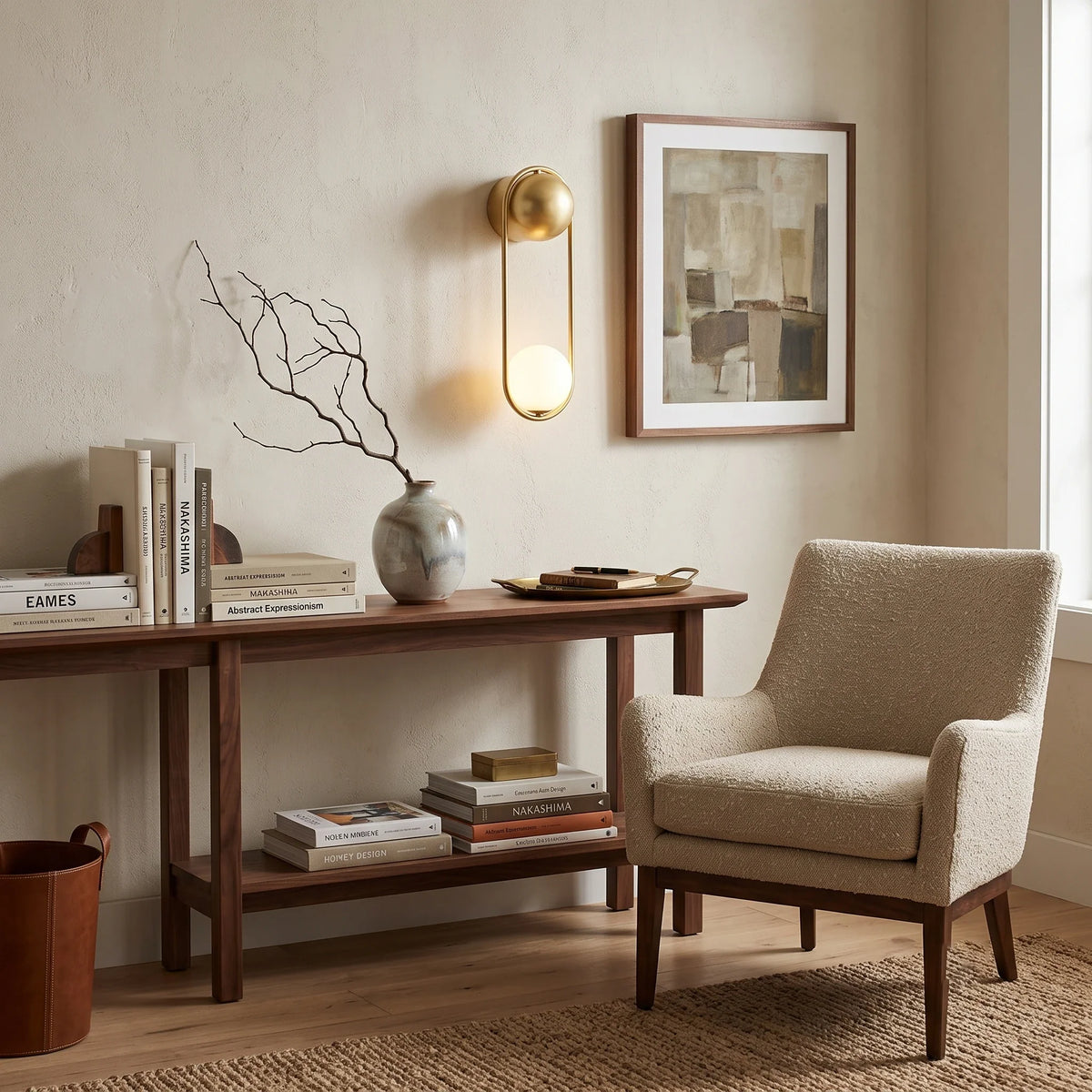 Orb Wall Sconce in brass for Hallway by AUVIELIGHT