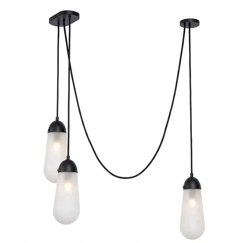 Teardrop Pendant Light in brass for Kitchen Island by AUVIELIGHT, 3 heads D 12cm x H 28cm / ∅ 4.7″ x H 11″ / Black & White