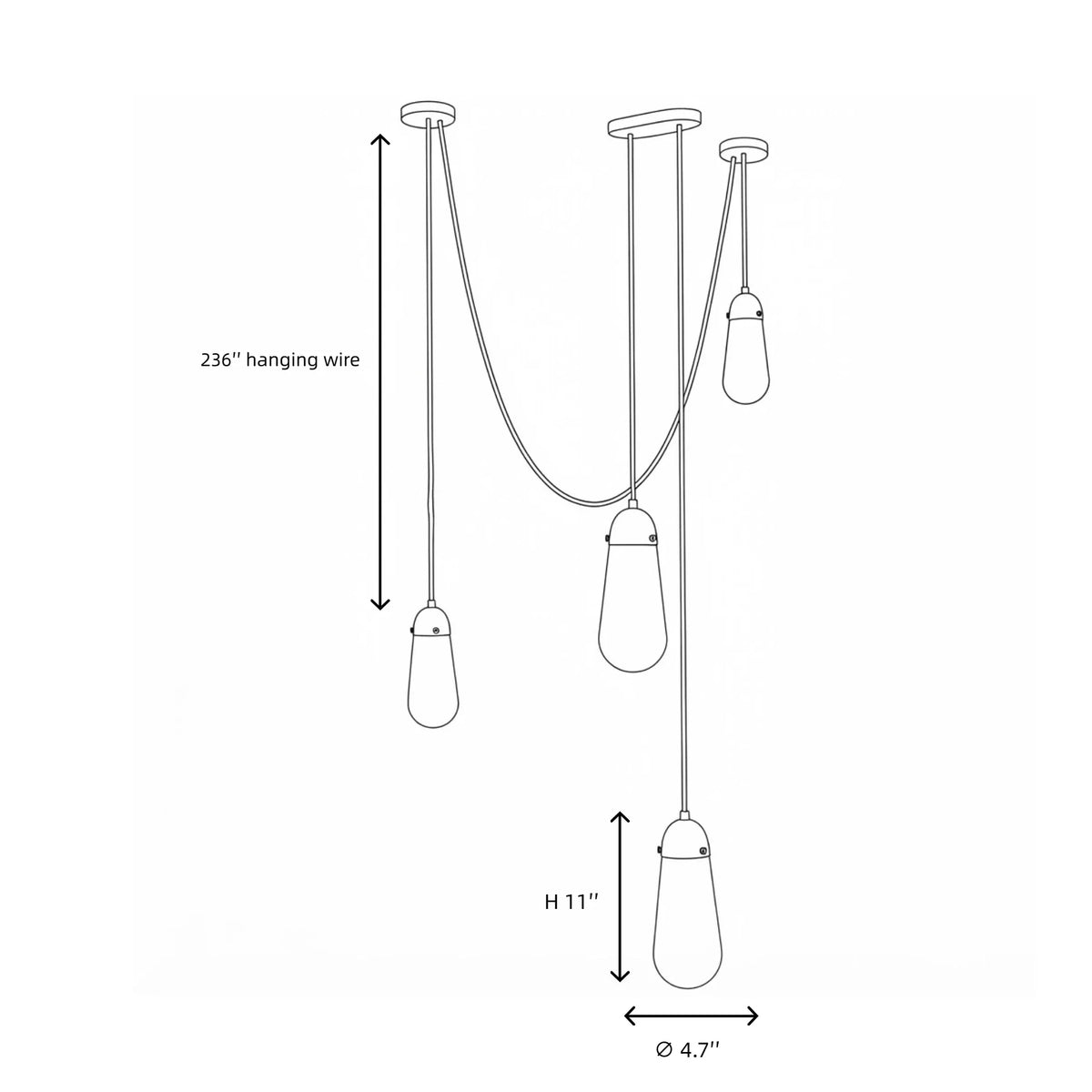 Teardrop Pendant Light in brass for Kitchen Island by AUVIELIGHT
