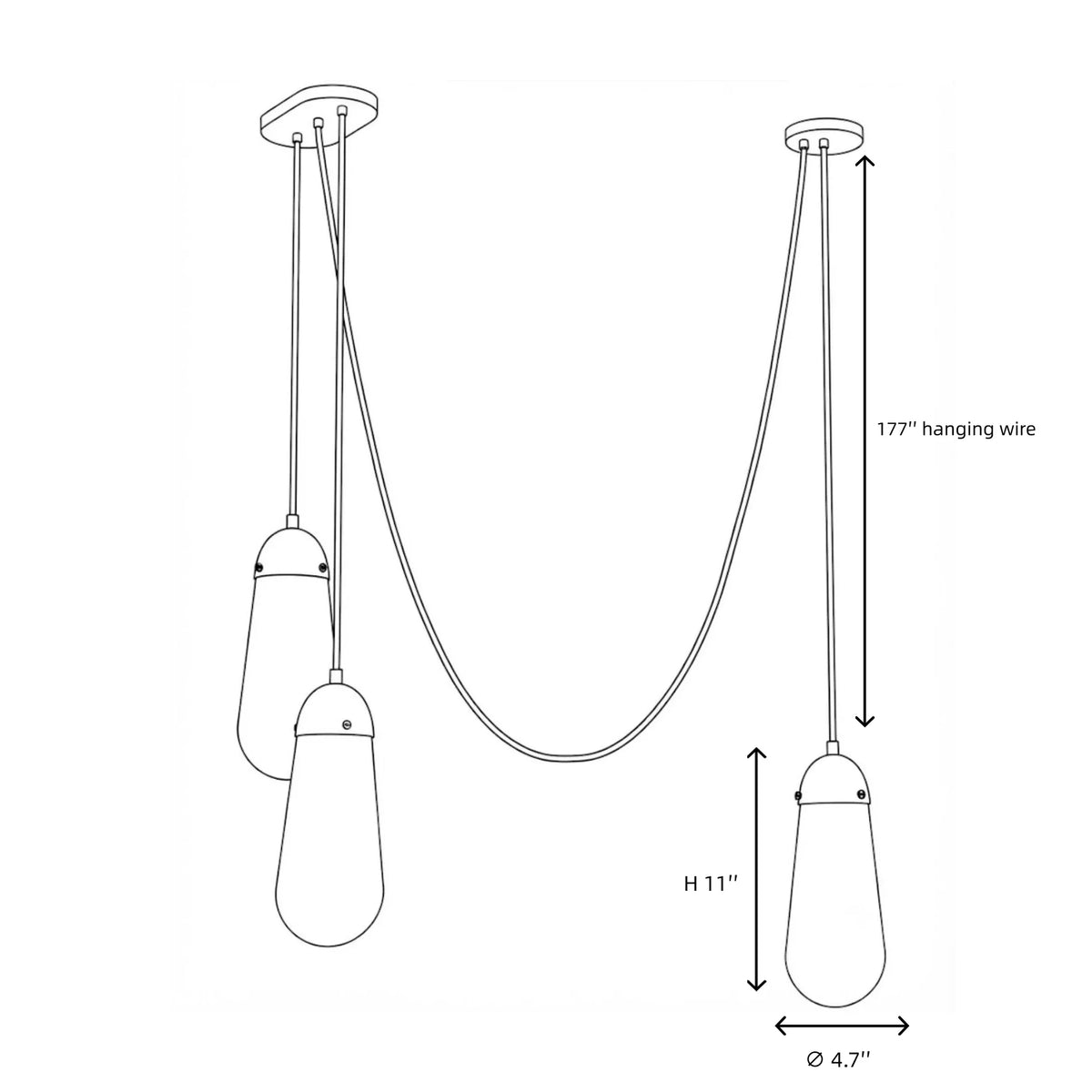 Teardrop Pendant Light in brass for Kitchen Island by AUVIELIGHT