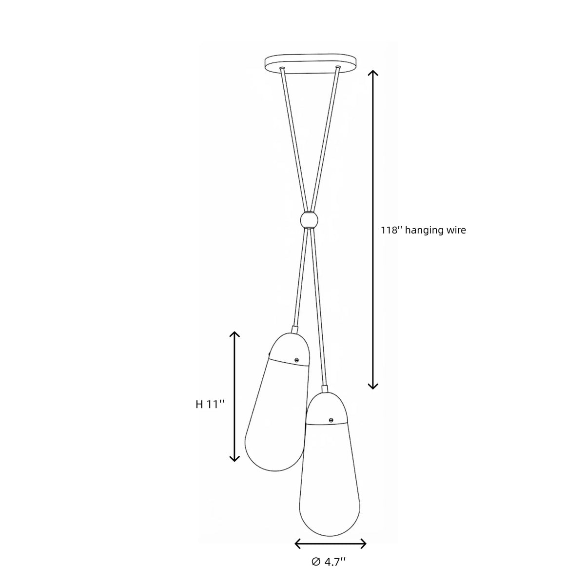 Teardrop Pendant Light in brass for Kitchen Island by AUVIELIGHT