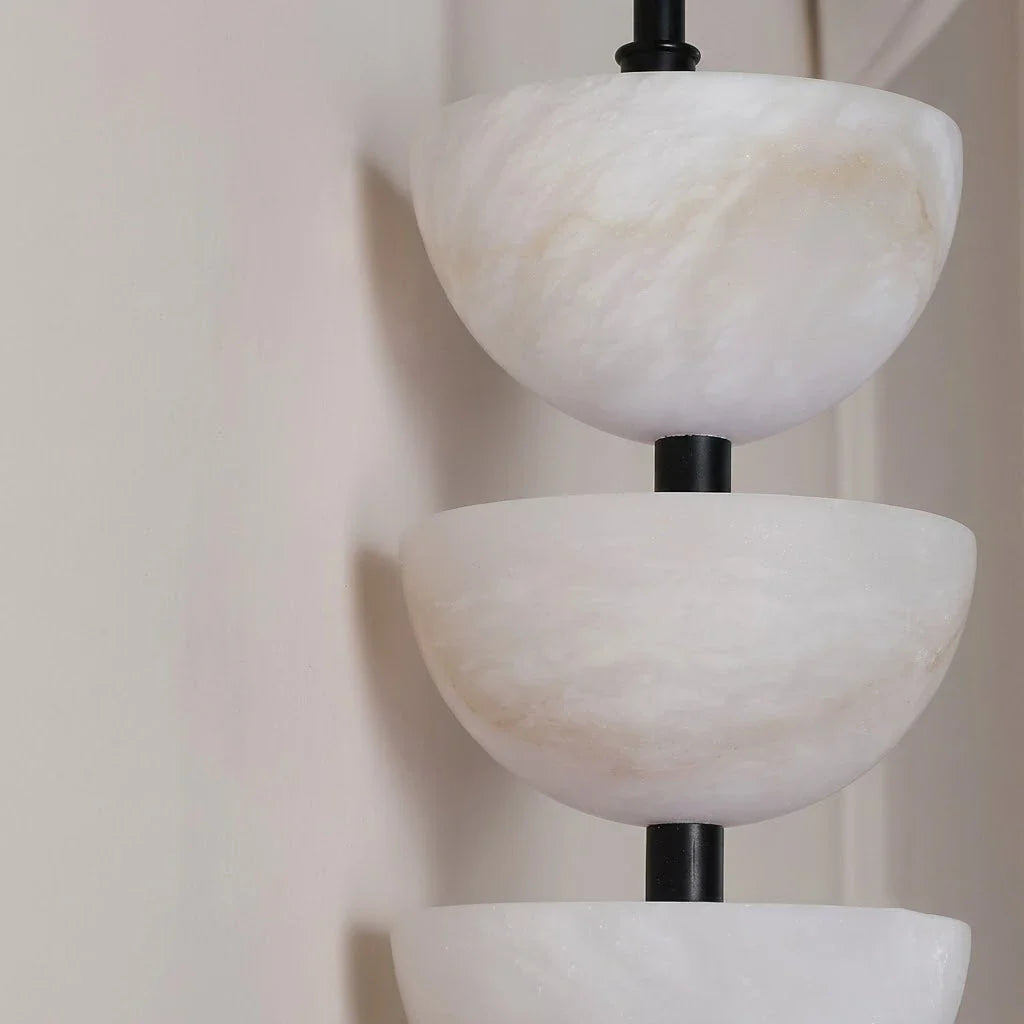 Tiered Wall Sconce in alabaster for Hallway by AUVIELIGHT