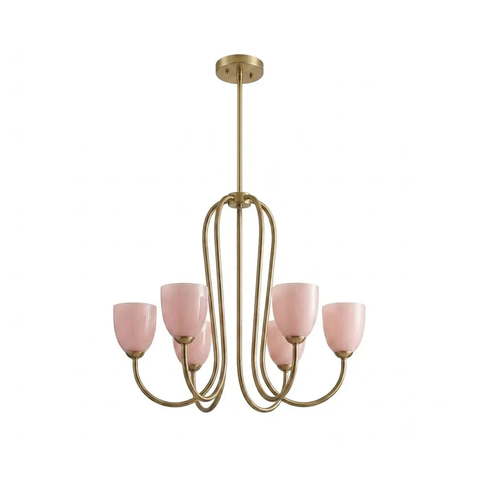 Modern Chandelier in rose brass for Dining Room by AUVIELIGHT