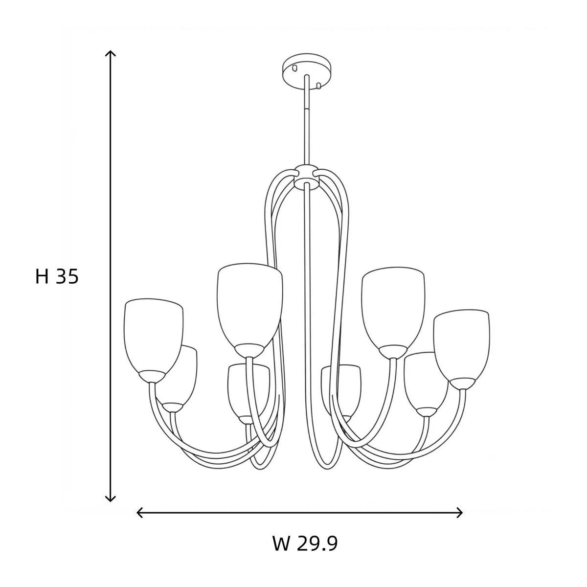 Modern Chandelier in rose brass for Dining Room by AUVIELIGHT