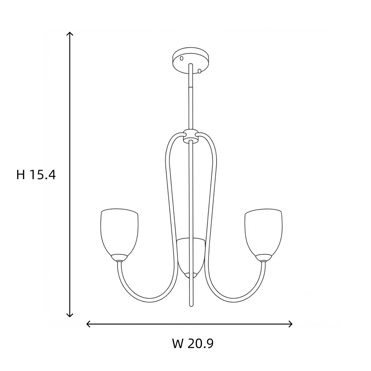 Modern Chandelier in rose brass for Dining Room by AUVIELIGHT