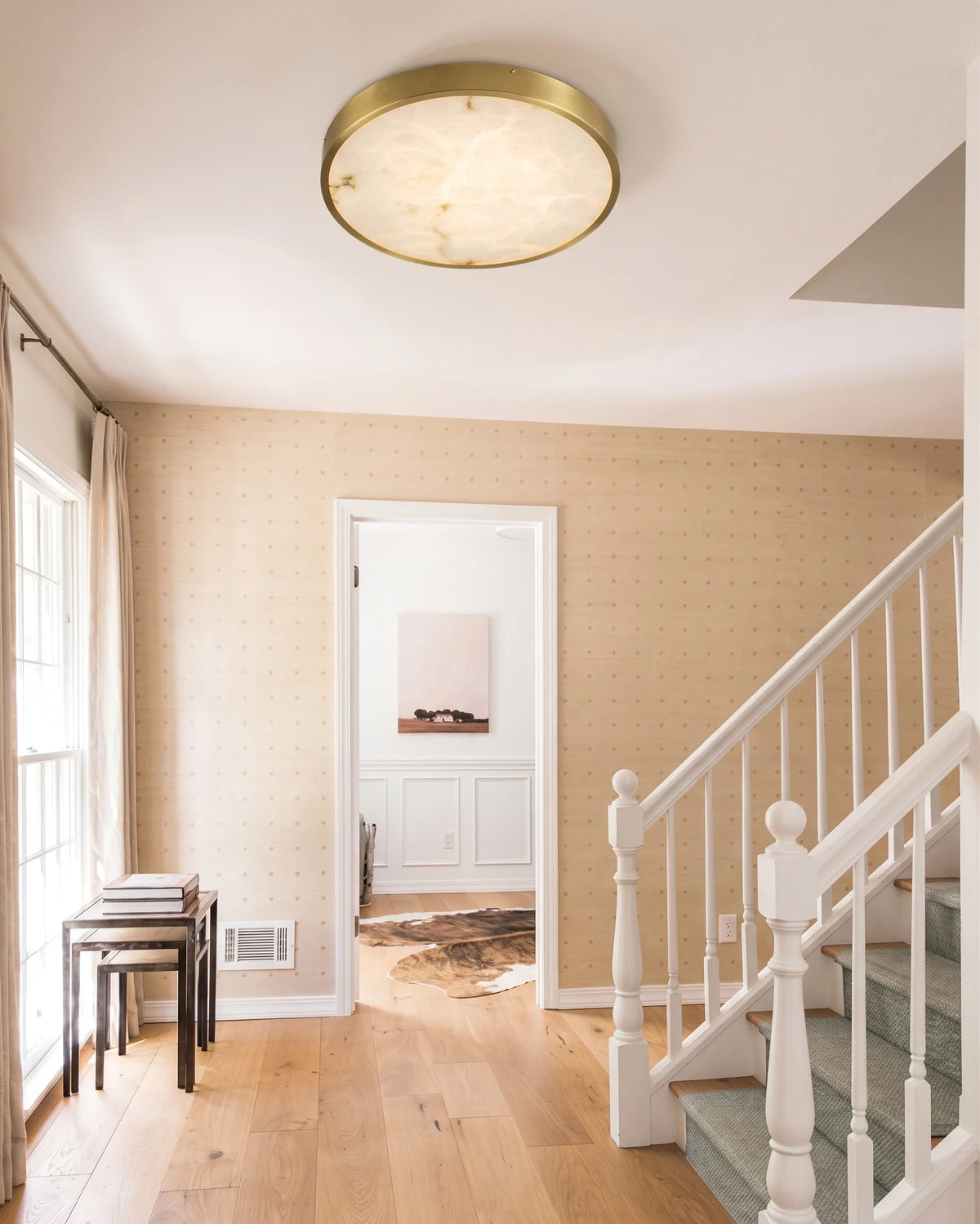 Disc Ceiling Light in alabaster for Living Room by AUVIELIGHT