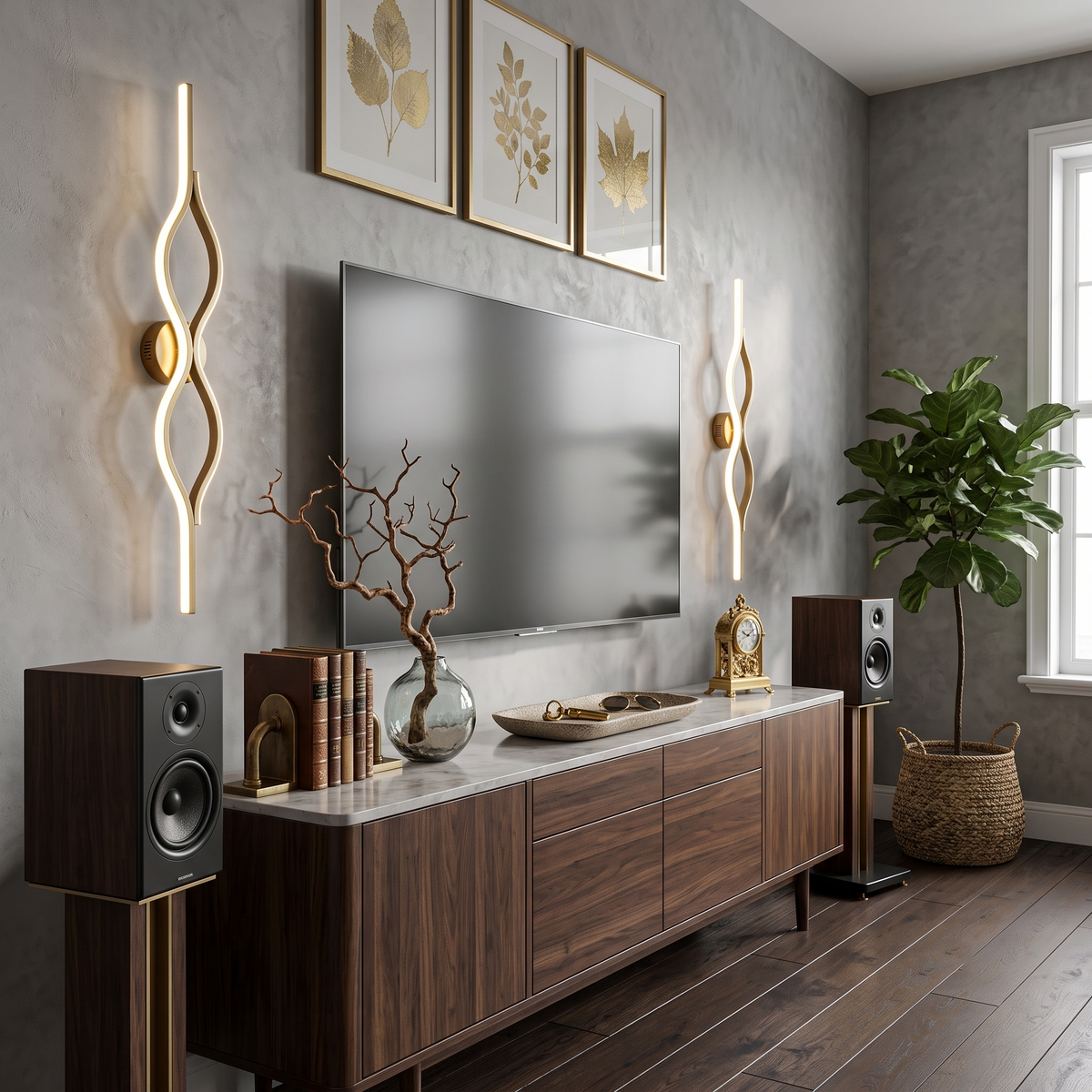 Silica Gel Linear Wall Sconce in brass for Hallway by AUVIELIGHT