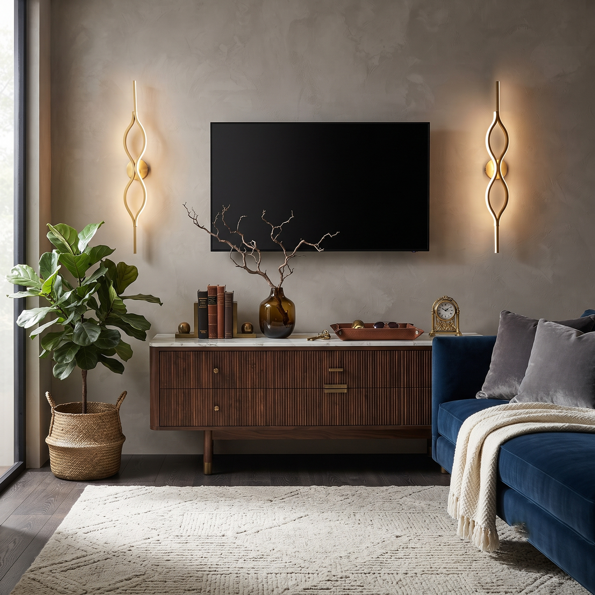 Silica Gel Linear Wall Sconce in brass for Hallway by AUVIELIGHT