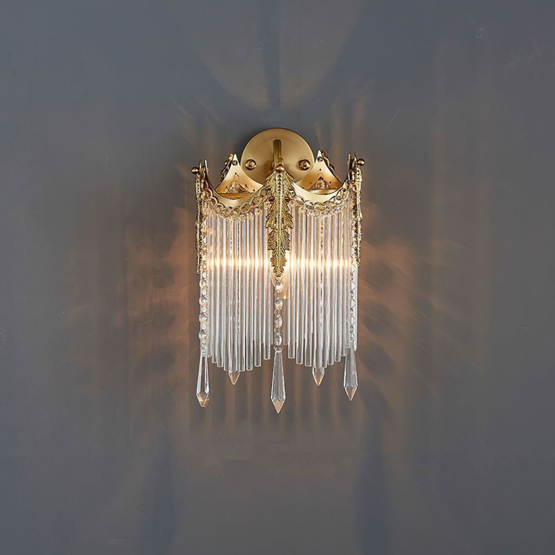 Fringe Wall Sconce in crystal for Hallway by AUVIELIGHT
