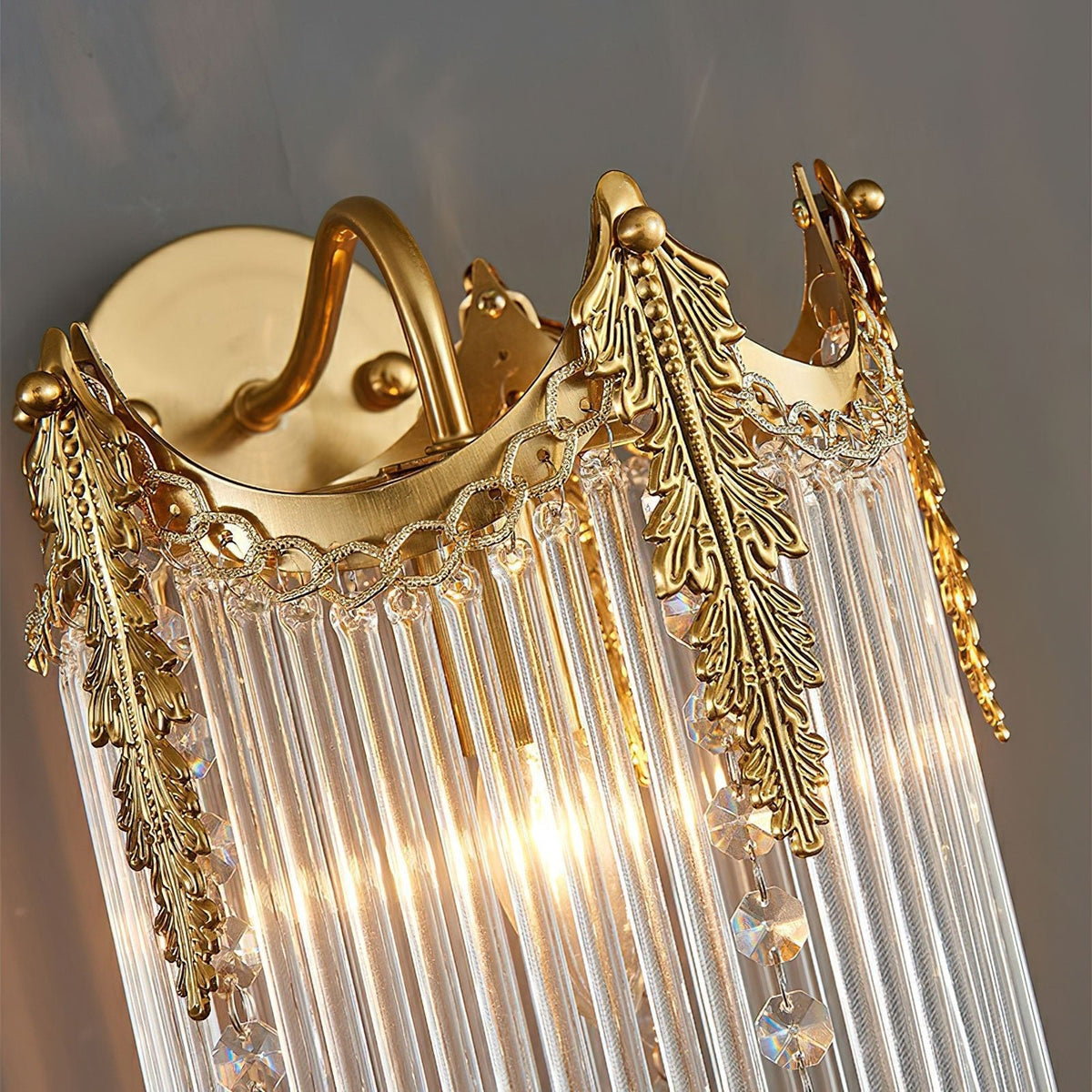 Fringe Wall Sconce in crystal for Hallway by AUVIELIGHT