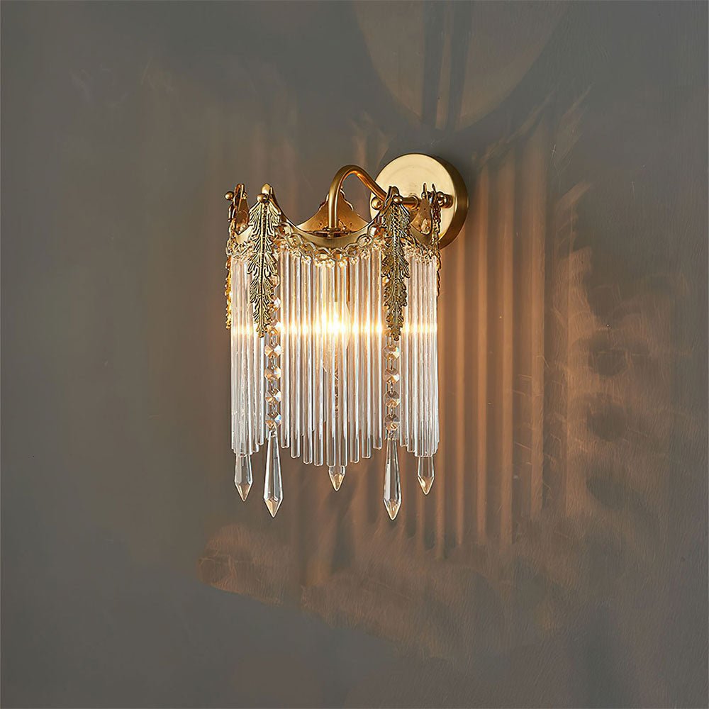 Fringe Wall Sconce in crystal for Hallway by AUVIELIGHT