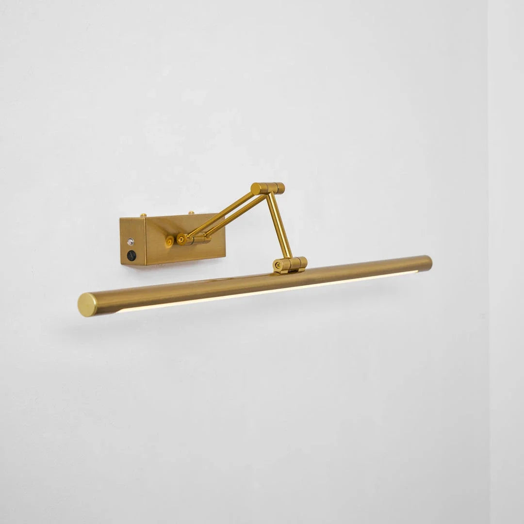 Brillan Wall Light for Hallway by AUVIELIGHT, L 16.9" × H 2.3" × Depth 11" (43 × 6 × 28 cm) / Gold / Warm Light and 1 other sizes