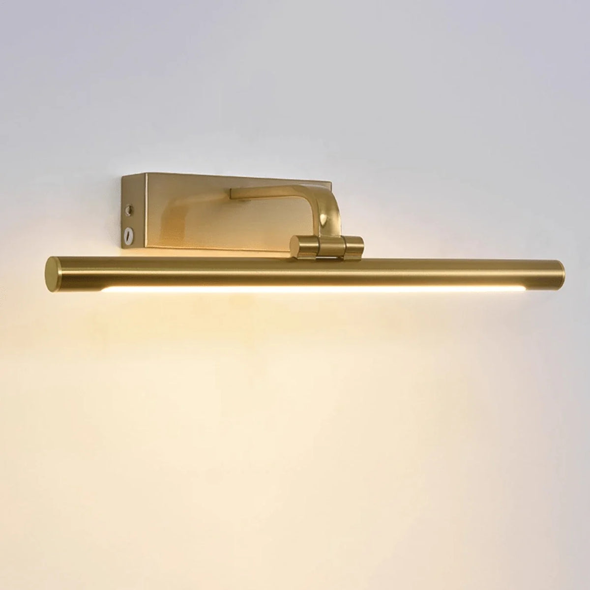 Brillan Wall Light for Hallway by AUVIELIGHT, L 16.9" × H 2.3" × Depth 5.5" (43 × 6 × 14 cm) / Gold / Warm Light and 2 other sizes
