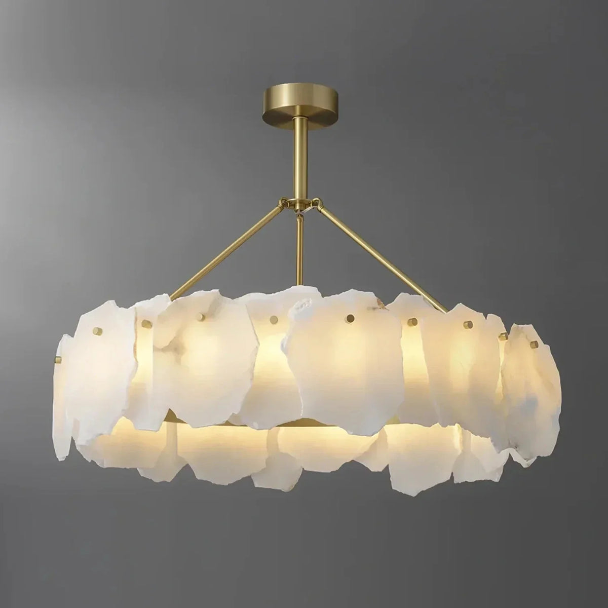 Burton Chandelier in alabaster for Dining Room by AUVIELIGHT