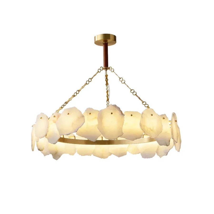 Burton Chandelier in alabaster for Dining Room by AUVIELIGHT