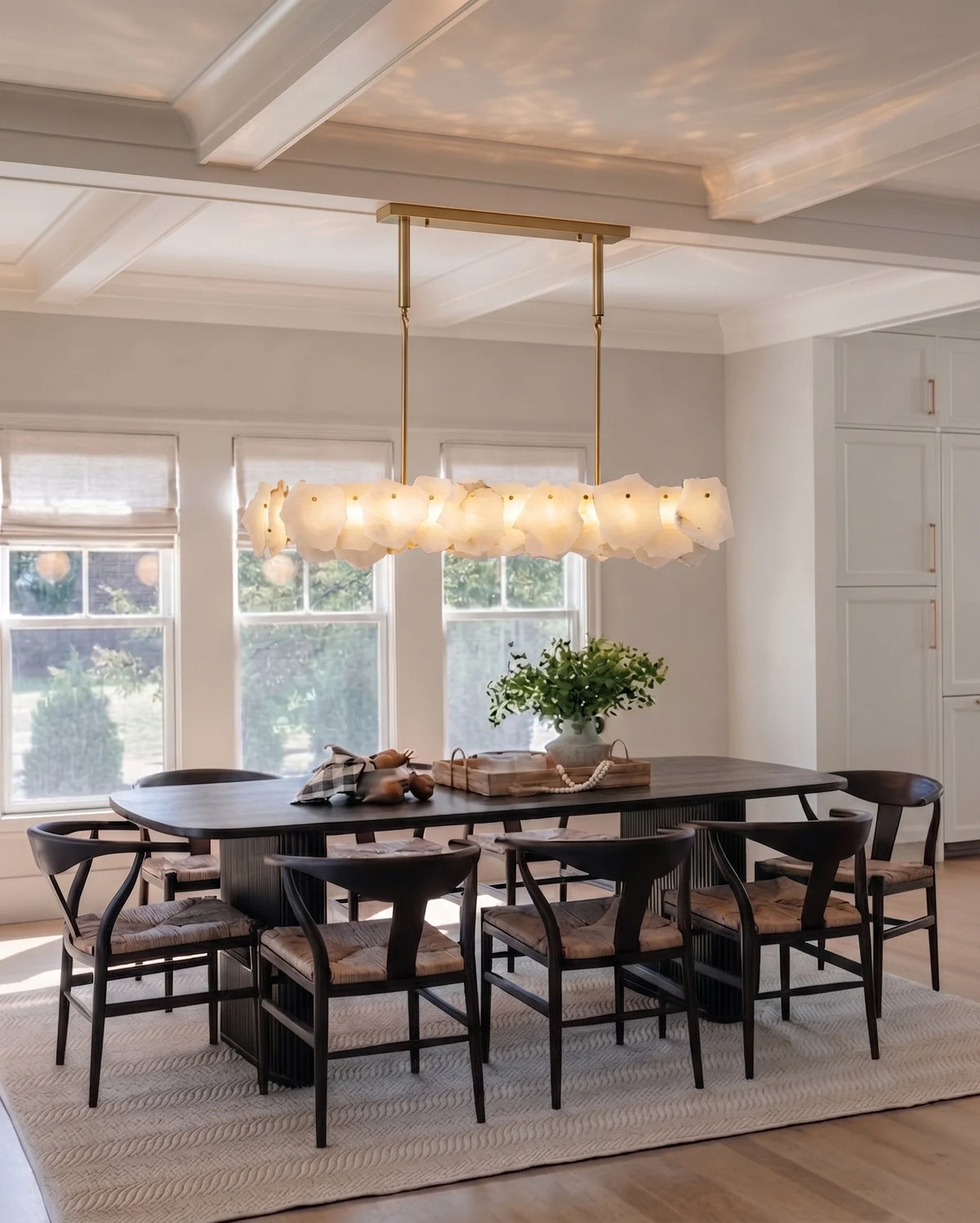 Burton Chandelier in alabaster for Dining Room by AUVIELIGHT