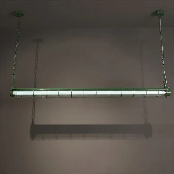 Cage Pendant Light for Kitchen Island by AUVIELIGHT, 123cm x W 15cm x H 10cm / L 48.4″ x W 5.9″ x H 3.9″ / Green / Warm Light